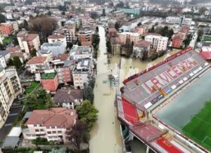 Stadio Menti allagato